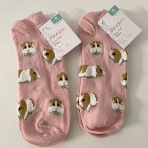 Brand New- Guinea Pig Low Cut Socks Shoe Size 4-10 - 2 Pairs
